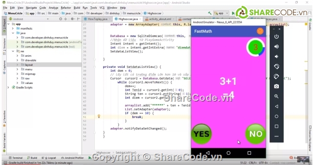 code game,android game,Source code game FastMath,Tay nhanh hơn não Android